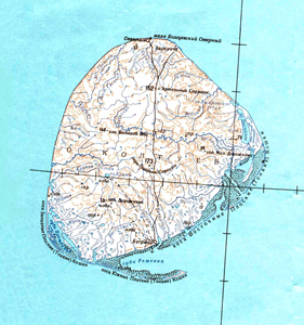 Figure 2: Map section of the island of Kolguiev.